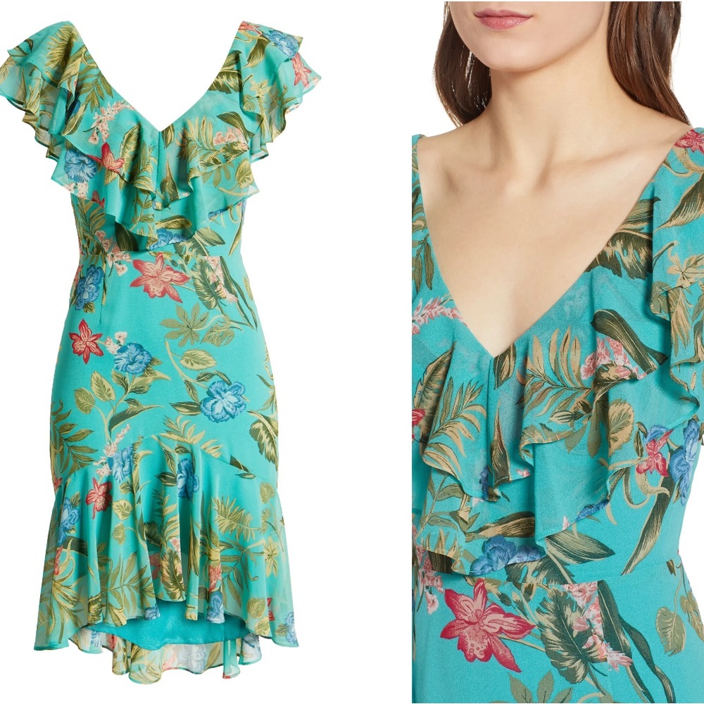 WAYF Chelsea Ruffle High/Low Dress Womens Size S